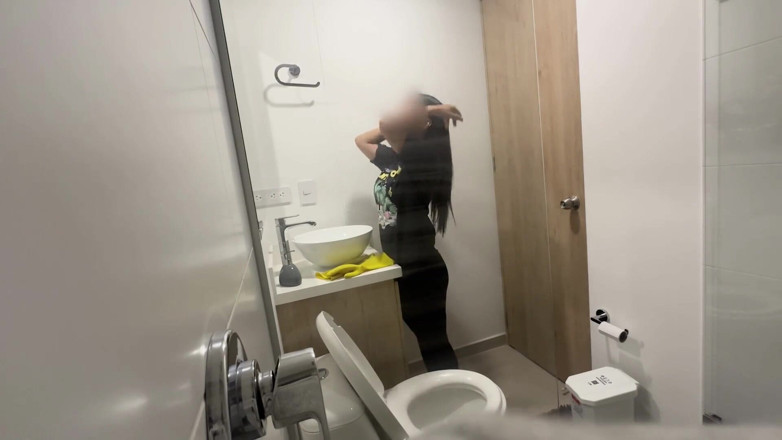 Time traveler: Cute Petite Maid Jerks off Boss and Then Fucks Her...
