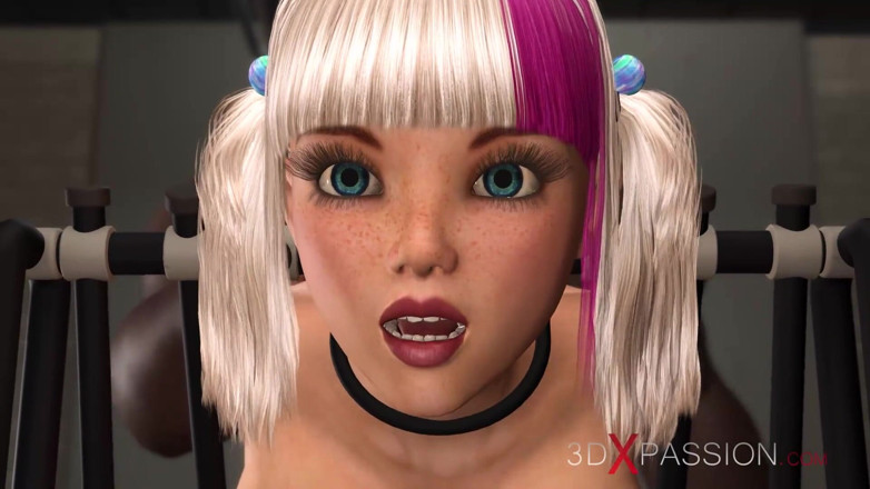 3dxpassion: Un black joue avec une étudiante super sexy menottée en prison