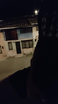 Jerking off in the stairs outside