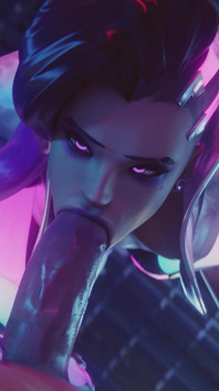 Sombra From Overwatch - Boquete desleixado, bunda grande de quatro em óleo e ejaculação de tetas 3D Animation