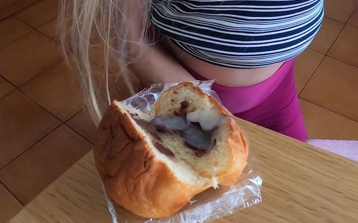 Ane Get Horny: Choco Bun Filled with... Semen! Cum on Food Fetish