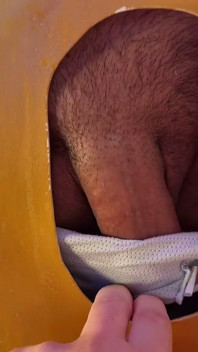 Long Cock with Foreskin at Golden Gloryhole