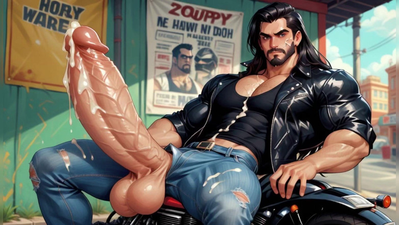 AI gay porn: Ai विशाल लंड समलैंगिक वीर्य