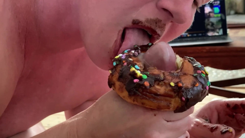 Farmers Wifey: Eating Black Chocolate Cock Cum Covered Donut &amp; Sprinkles