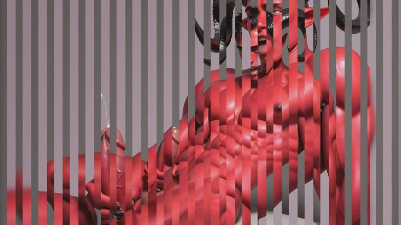 LustMen: Íncubo demoníaco Perdido en placer sensual. Piel roja y Ahegao...