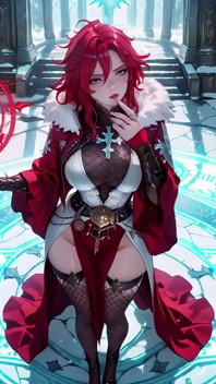 Ice Queen! Si jalang berambut merah membuat pintu masuk yang menakjubkan di Dewan Crystal, Tabe SlightLy Open dan Staff TappingLy