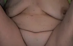Bareback Wife Missionary Fuck to Gaping Creampie