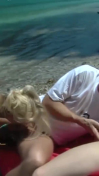 Two german milfs get fucked by the lake