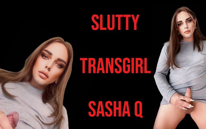 Sasha Q: Děvka Mladá blonďatá transgirl stříká na kameru