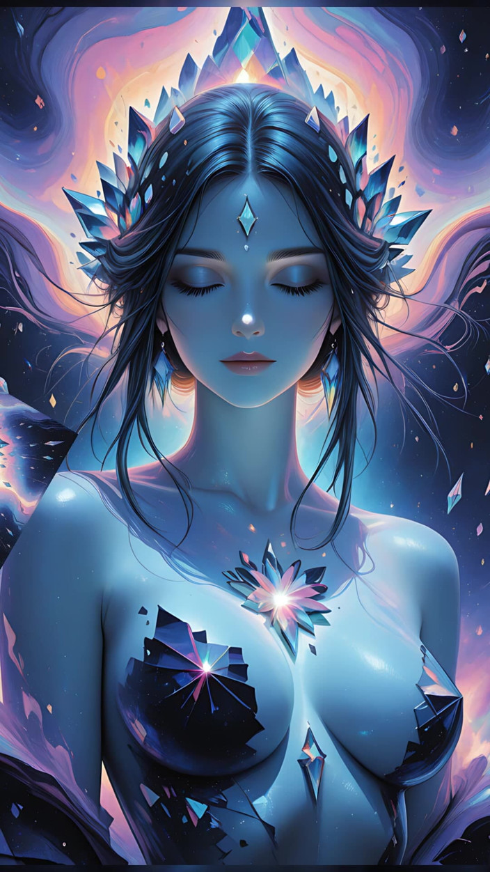 VelvetInk Studio: Astral Vortex göttin mit Obsidian Smoke und Crystal Light Fantasy...