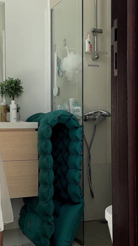 Stepmom Cleans the Bathroom in Her Sheer Dress. Slowly