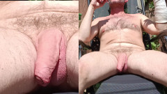 Rockardglans: Desnudándose, tomando el sol, masturbándose, corriéndose mientras el vecino mira -...