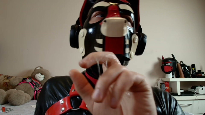 Alex GoodBoy: Latex-covered Twink Sucks Hard on Fingers, Cum Explodes