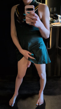 Cute Fem Has a Surprise Under Her Skirt