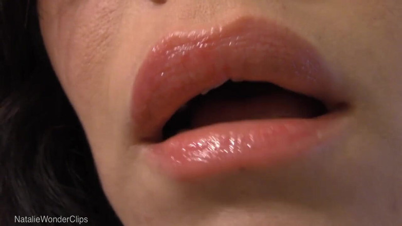 Natalie Wonder: Glossy lips so wet &amp; juicy - dirty talking lips tease