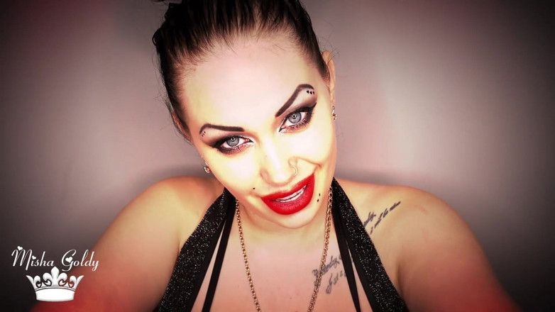 Goddess Misha Goldy: Branlette à mon doigt du milieu, stupide jerkaholic !