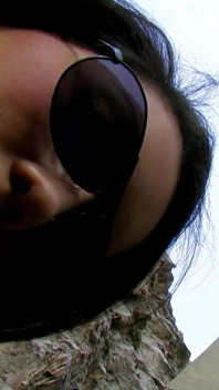 Skinny teen Oldia outdoor at lost plays fucked in the ass in a threesome