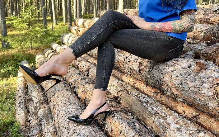 Julia domaina: Pantofi cu tocuri înalte stiletto negri fără spate, tocuri de 12 cm în...