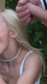 Netter blonder pornostar will ein schmutziges dogging-abenteuer versuchen