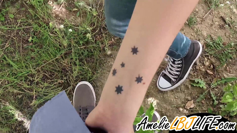 Amelie Dubon: Horny GF deep blowjob dick best friends in nature - cum...