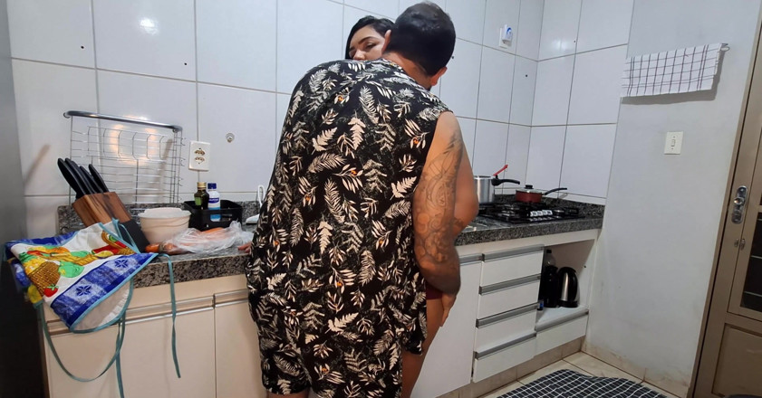 Nicoly Mattos: Pajama Slut Swallows Husband’s Cum in the Kitchen