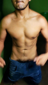 Athletic Boy Stroking His Cock