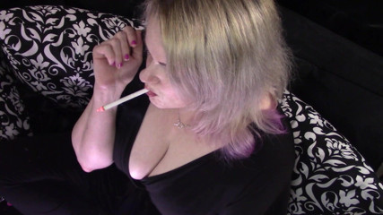 Smoke Temptress Annie Vox - Smoking Fetish: VS 120 in black dress