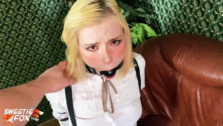 Sweetie Fox: Bondage babe deepthroat and hardcore pussy fuck - cumshot POV