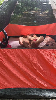 Dirty Stranger Walks by Watching This Slut Slip Dildo Inside