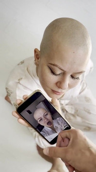 Cumtribute Bald Girl Cleanup Her Phone After