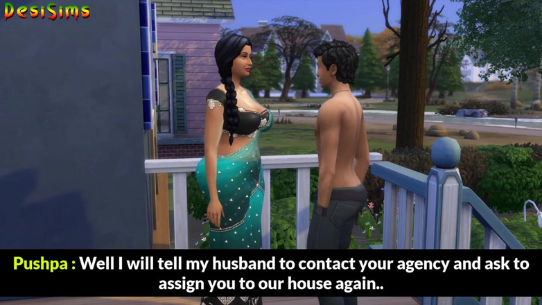 Desi Sims: Desi verheiratete Tante Saree und verführte diesen jungen indischen gärtner