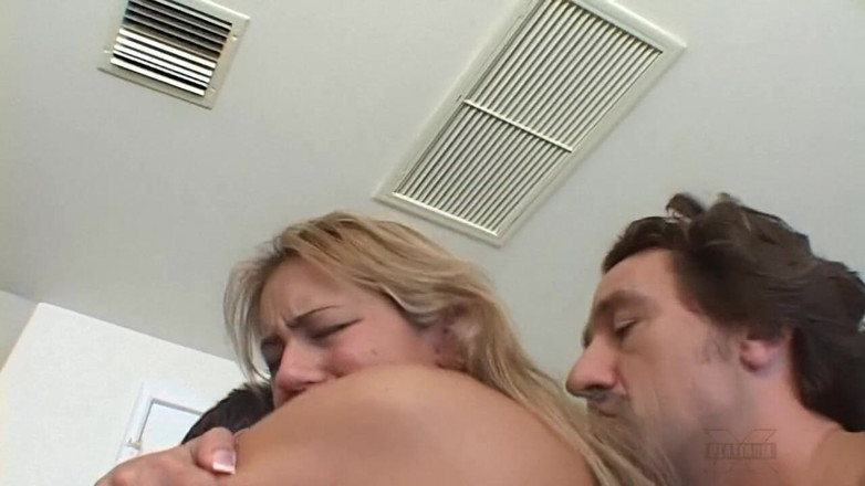 My Porn King: Blonde gets a double penetration after sucking two huge dicks
