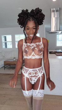 Cute Ebony Hazel Grace in Sexy Lingerie