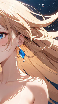 Serenity en apesanteur - une fille ai clignote doucement pendant que ses cheveux flottent dans l’air