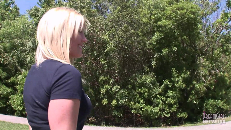 Dream Girls: Hot blonde Milf gets naked in the park