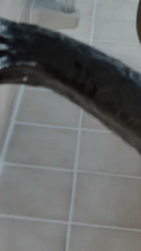 10-7-26 de douche van de Speeltjes Cobra met zijn vingers in zijn Azz Wauwzers