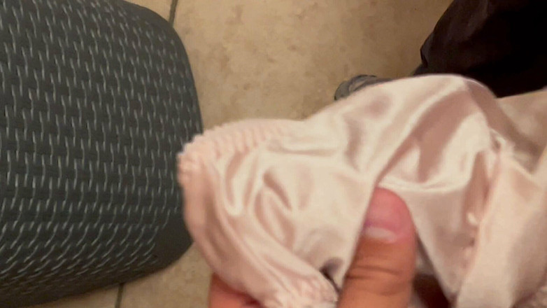 Bigbrook45: Jerking off in Mater Inlaws Pink Issy Satin Panties