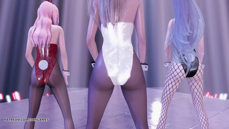 3D-Hentai Games: [MMD] Tara - striptis Kpop gaya kelinci: Ahri, Kaisa, Seraphine. Tarian...