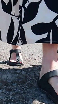 Barefoot in Birkenstocks in Nature