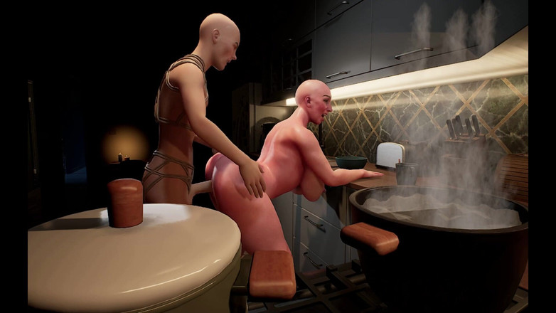 denisporco animation: 52-летняя зрелая лысая женщина с большими сиськами и сосками трахает Anyoung Artist