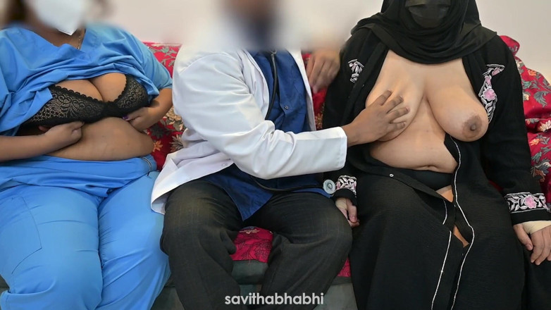 savithabhabhi: Doktor memuaskan batangnya dengan jururawat dan wanita pesakit muslim