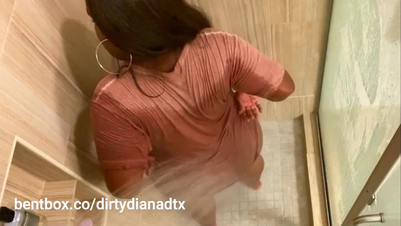 Exclusive Dirty Diana: Sexy Ebony Wet Ass Shower Fuck Video
