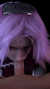 Sakura bakış açısıyla yarak emiyor | Naruto 3D Hentai Parody