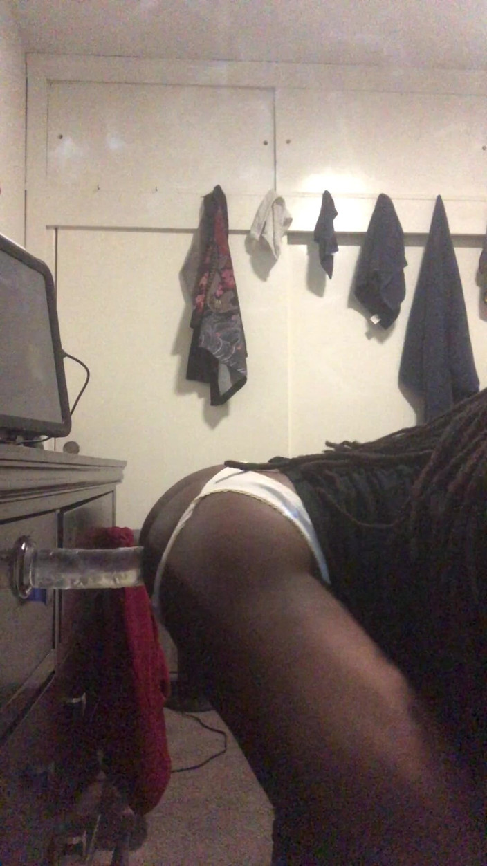 Emperor Kai Da God King: Black Male Booty Slides Thong to the Side Solo Anal...