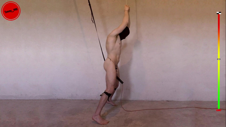 Tommy_1995: Anal hook + chastity + vibrator edging - prostate milking restrained straight twink