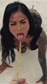 Asian Tattooed Mistress Squirts and Masturbates