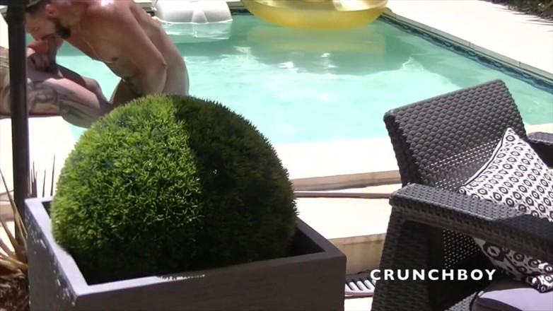 BAREBACK AND CREAMPIE CLUB: Enzo fucked bareback in the swimming pool by xxl cock