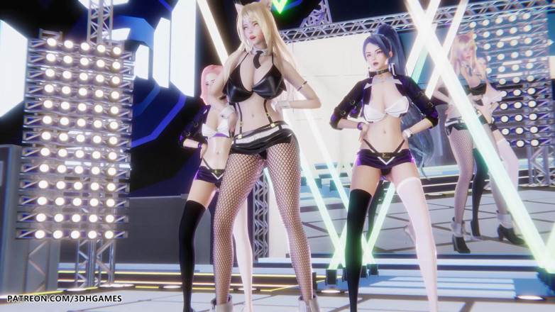 3D-Hentai Games: Red Velvet - Ruská ruleta Ahri Evelynn Akali Sexy striptýz League...