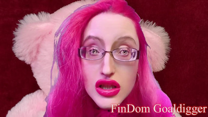 FinDom Goaldigger: Fuckable pink plush toy transformation