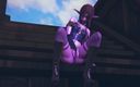 Waifu club 3D: Фіолетовий ельф мастурбує свою пизду на палубі корабля
